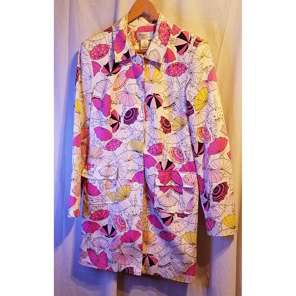 Andrea Viccaro Umbrella Duster Coat‎ Novelty Cotton Jacket Women Size 10